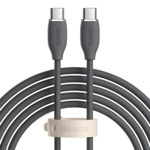 کابل شارژ USB-C به USB-C بیسوس مدل Jelly Liquid Silica CAGD030101 طول 2 متر توان 100 وات